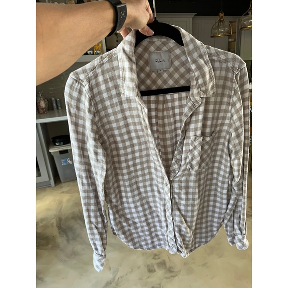 Tops - Rails Hunter Tan Gingham Plaid Button Down Shirt Soft Boho Neutral M